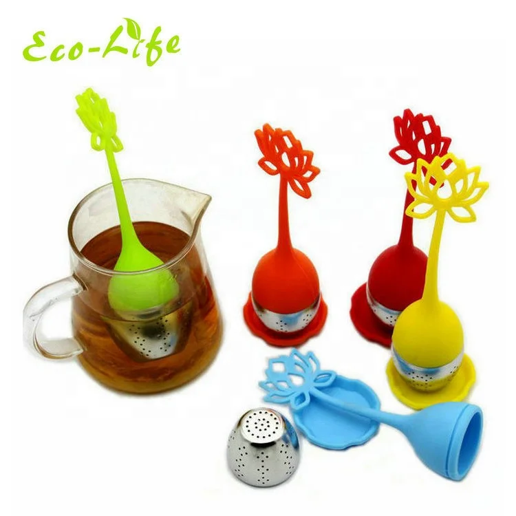 OEM ODM Portable Ball-Shaped Tea Leaker Stainless Steel Set for Tea Making Kitchen Supplies with Silicone Filter Tea Bag