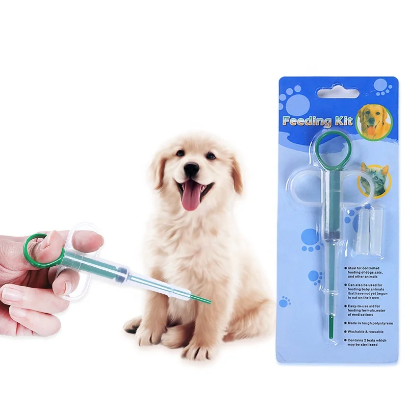 Newborn Pets Feeding Syringe with Silicone Nipples Feeding Kit for Puppies Kitties