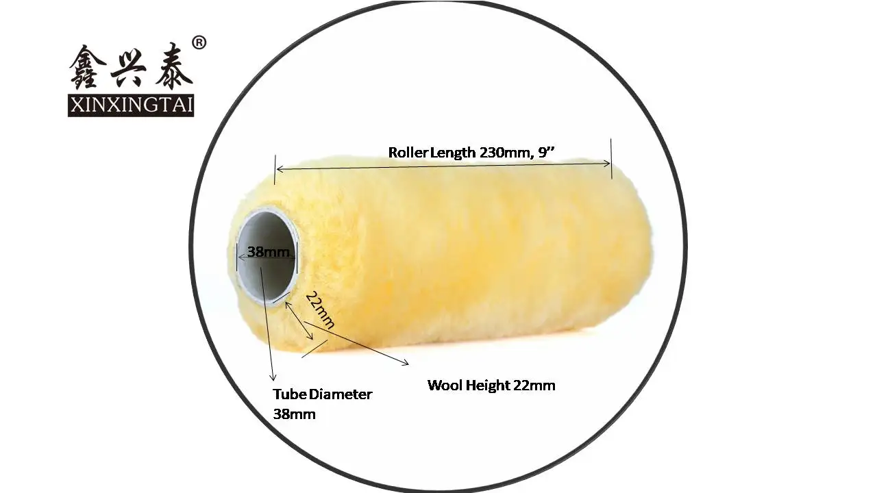 US Profile 9 inch 230 mm  wool painting roller  decorative paint roller paint wool  roller
