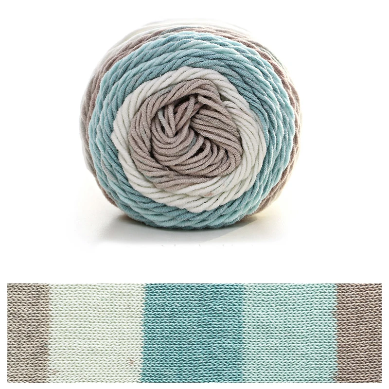 Beautiful Crochet Hand Knitting Natural Rainbow Cake 55% Acrylic 45% Cotton Blended Yarn with 5 Ply for Scarf