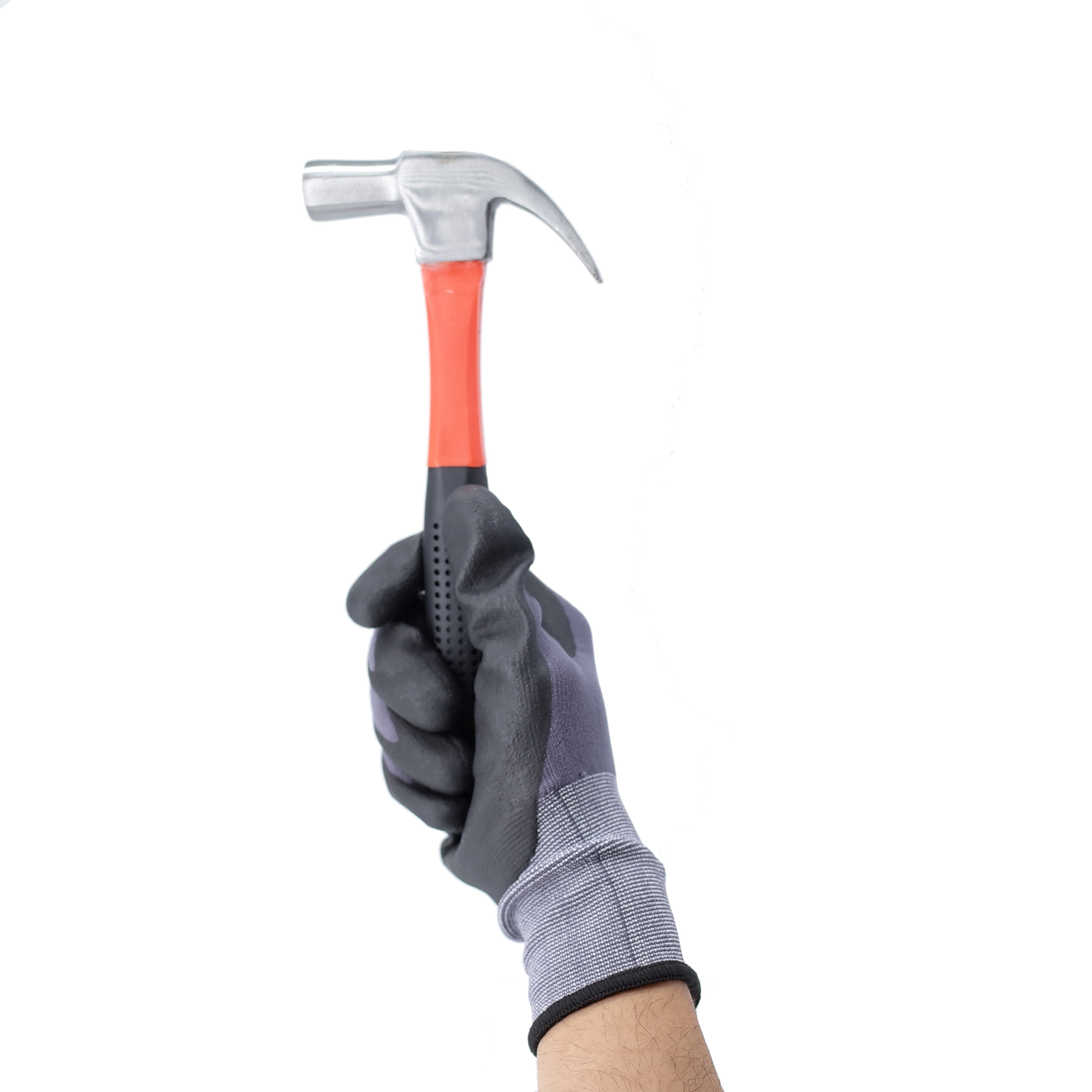 Hot Sale 15G Grey Nylon And Spandex Black Micro Finish Coated Dipped Nitrile Safety Foam Glove