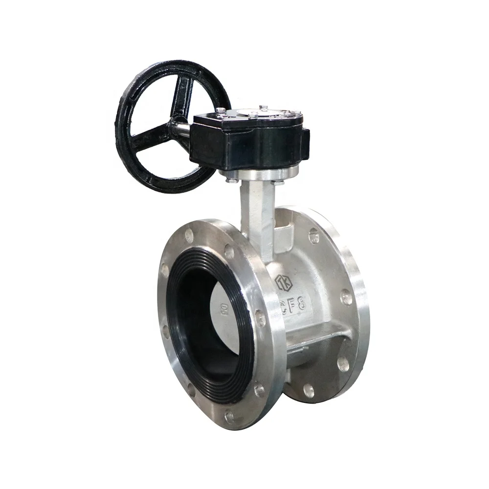 Taike Valve Stainless Steel Flange Power Butterfly Valve Handle Wafer Type