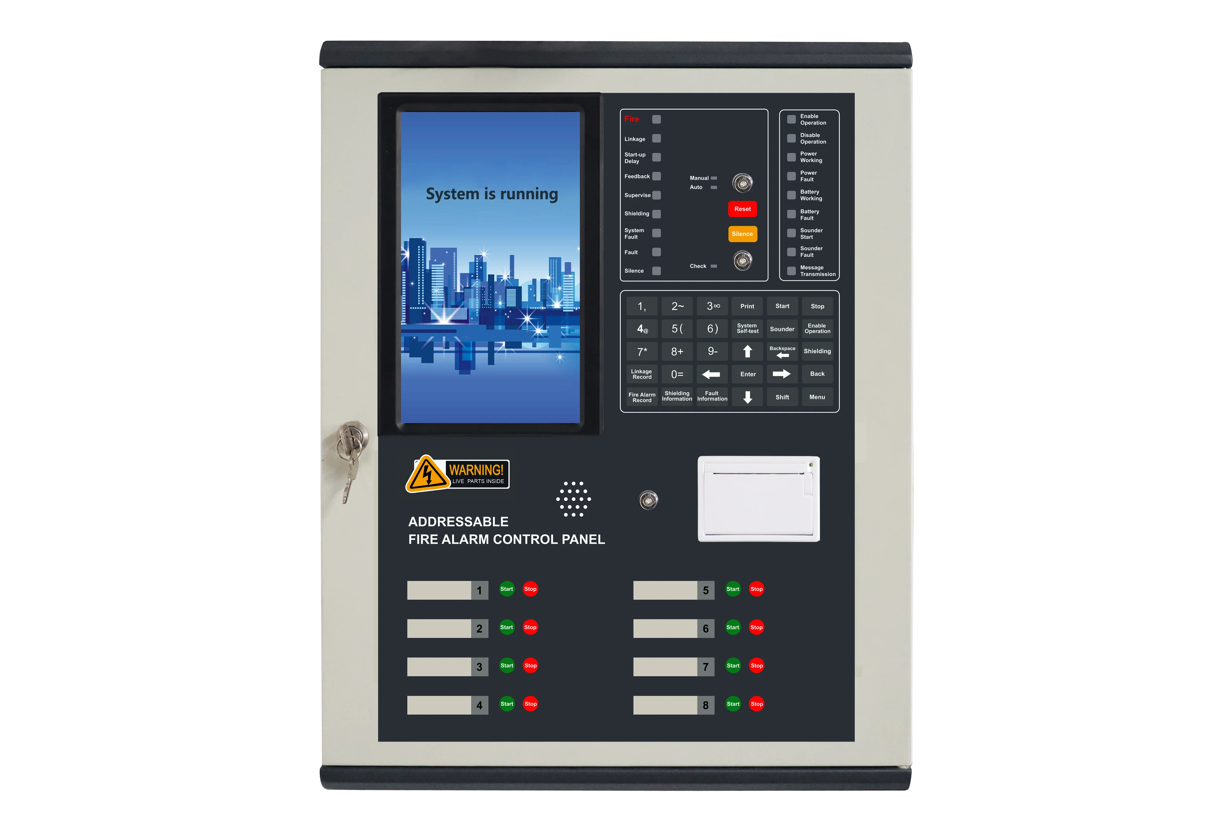 4 Loops Addressable Fire Alarm Control Panel 220V Fire Alarm Control Panels fire alarm system with battery