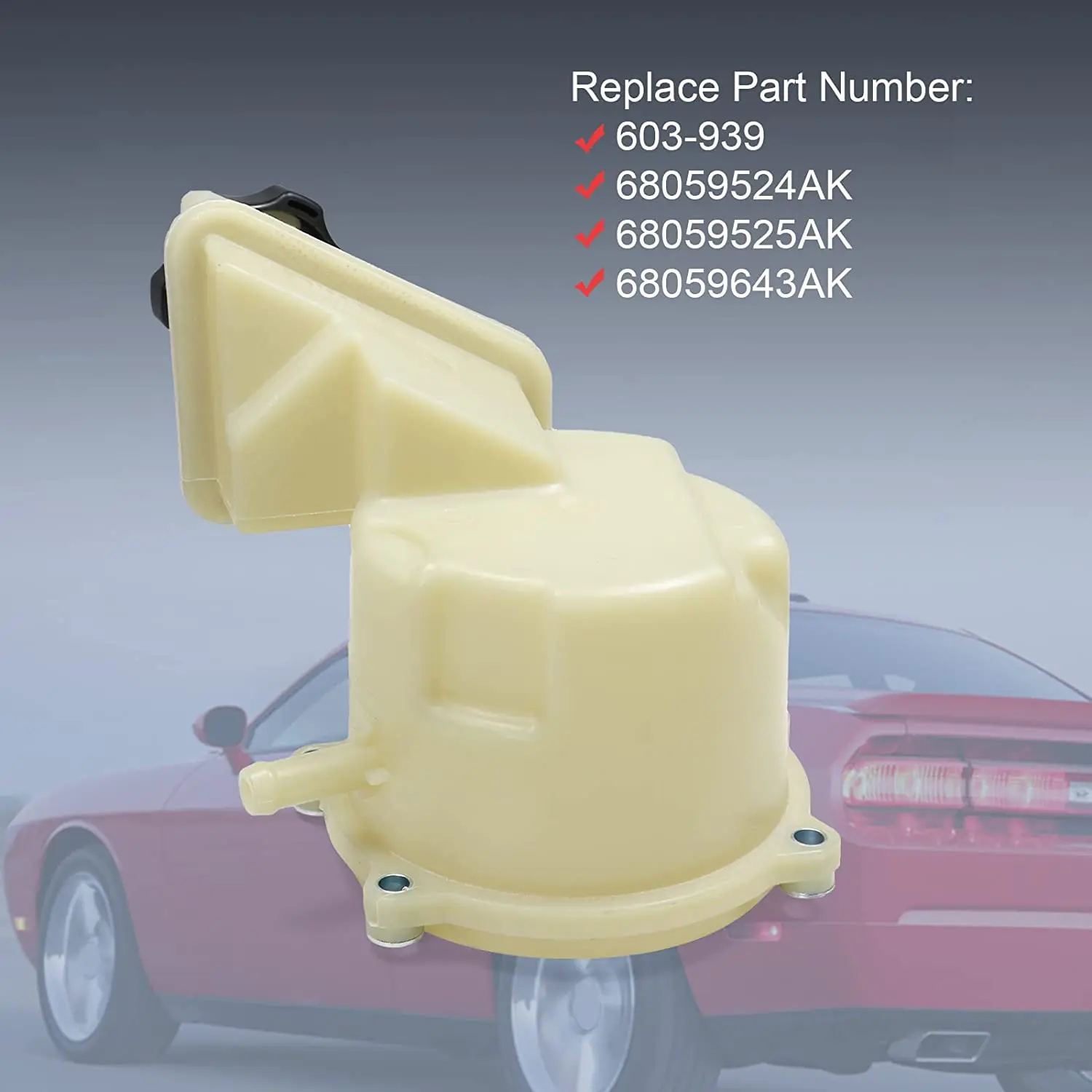 603-939 Power Steering Pump Reservoir Fluid Tank with Cap Seals for 2011-2014 ChrysIer 300 Dodge Charger Challenger 3.6L 5.7L