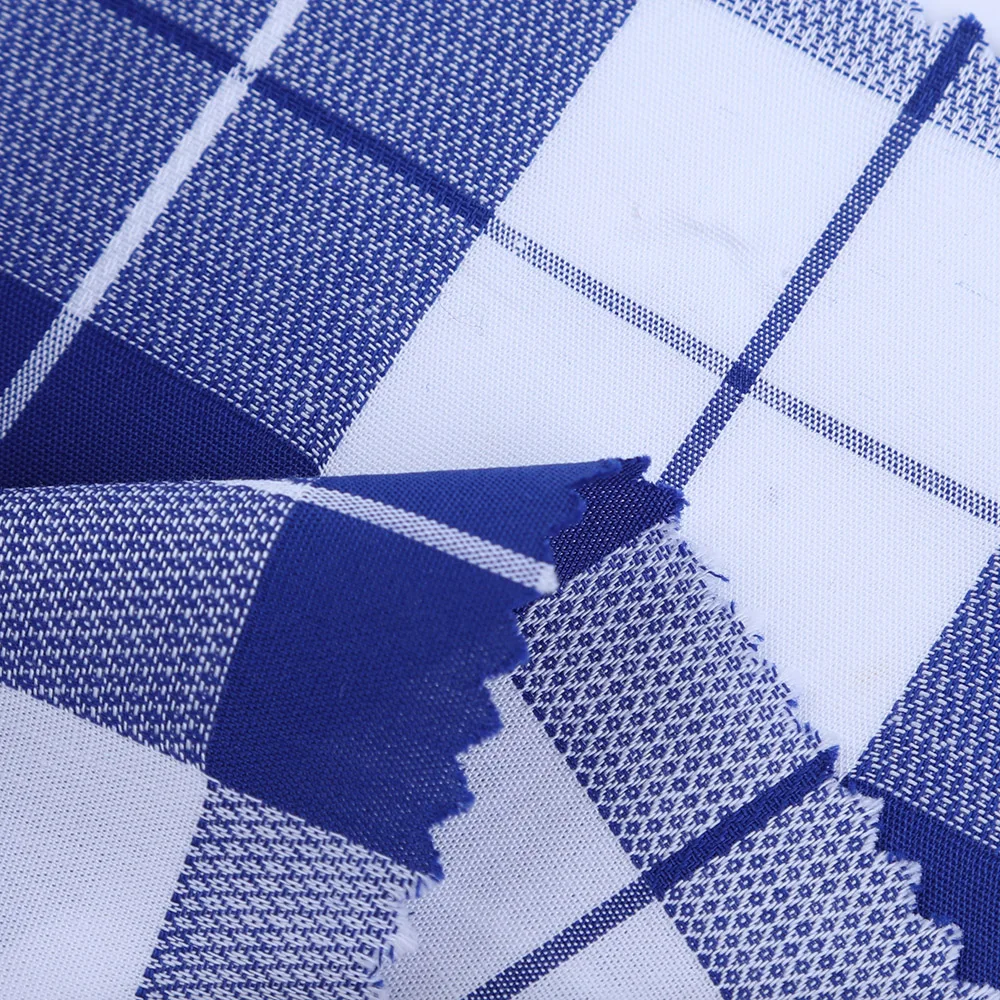 fancy checked yarn dyed shirting fabrics 100 cotton low moq