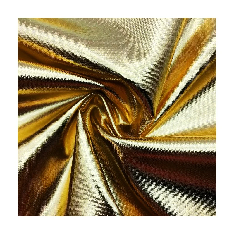 New Products  95%Polyester 5%Spandex with 100%PU Knitted Fabric 175gsm gold stamping fabric for cloth and dress