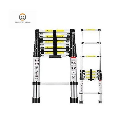Portable Aluminum Telescopic Stair Ladder Material Thickness 1.5mm Max Loading 150kgs