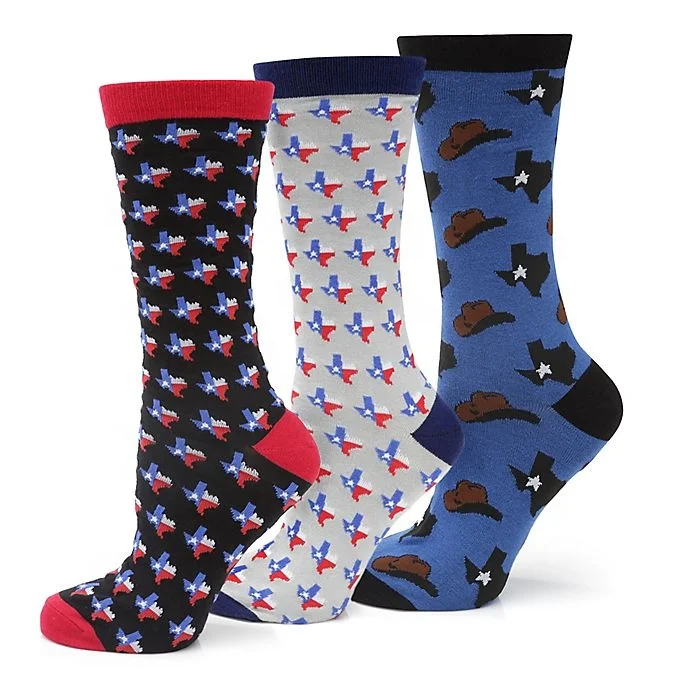 TA2012 Custom Wholesale Cheap Colorful Happy Funky Combed Cotton Dress Socks for Men