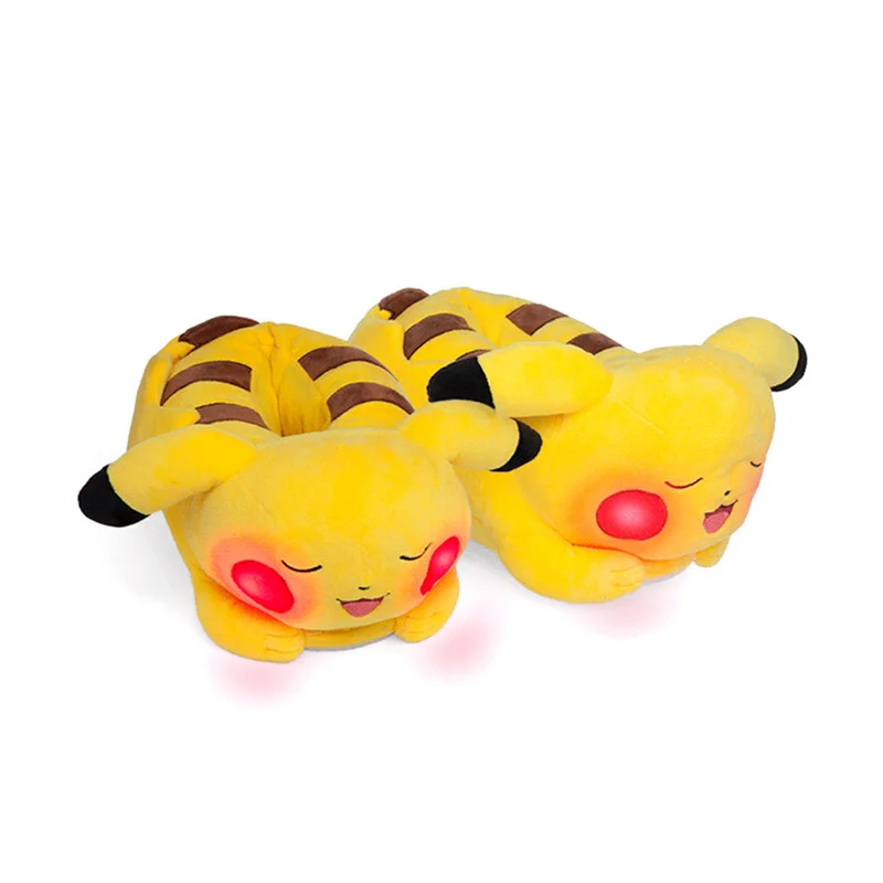 Новое поступление, модные плюшевые тапочки в виде покемона со светодиодной подсветкой