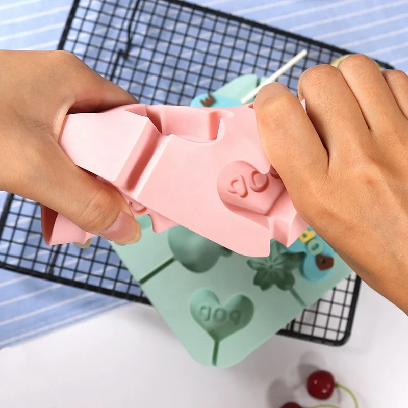 8 cavity square food grade silicone round Lollipop Candy Chocolate cake mould diy candy mold lollipop mold Christmas tools