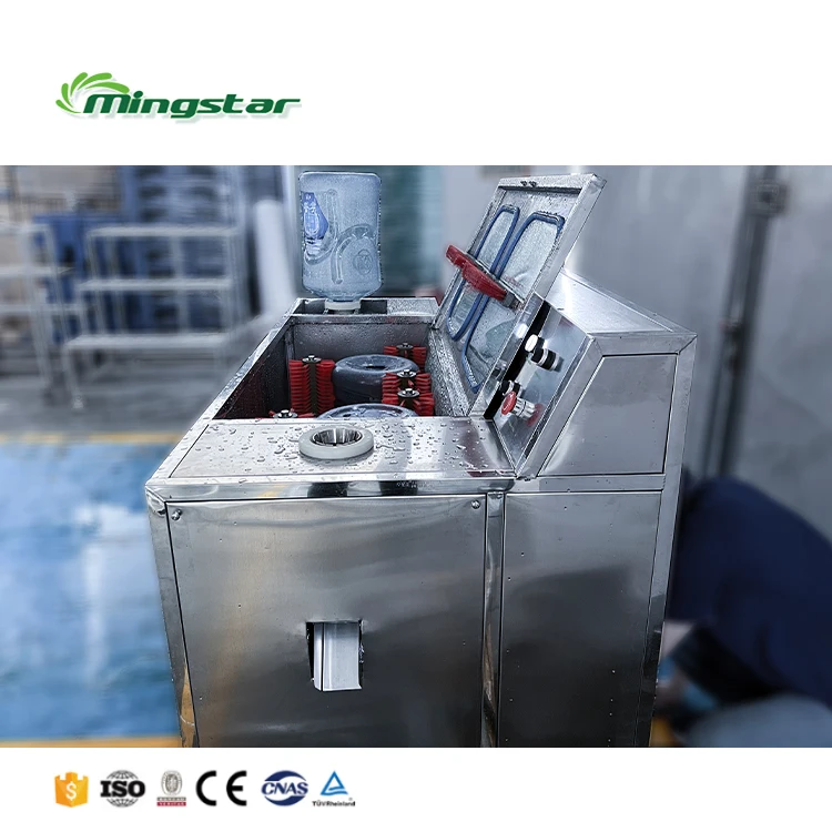 Automatic 19L, 20L, 5 Gallon plastic bottle water washing filling and de- capping  bottle washing machine