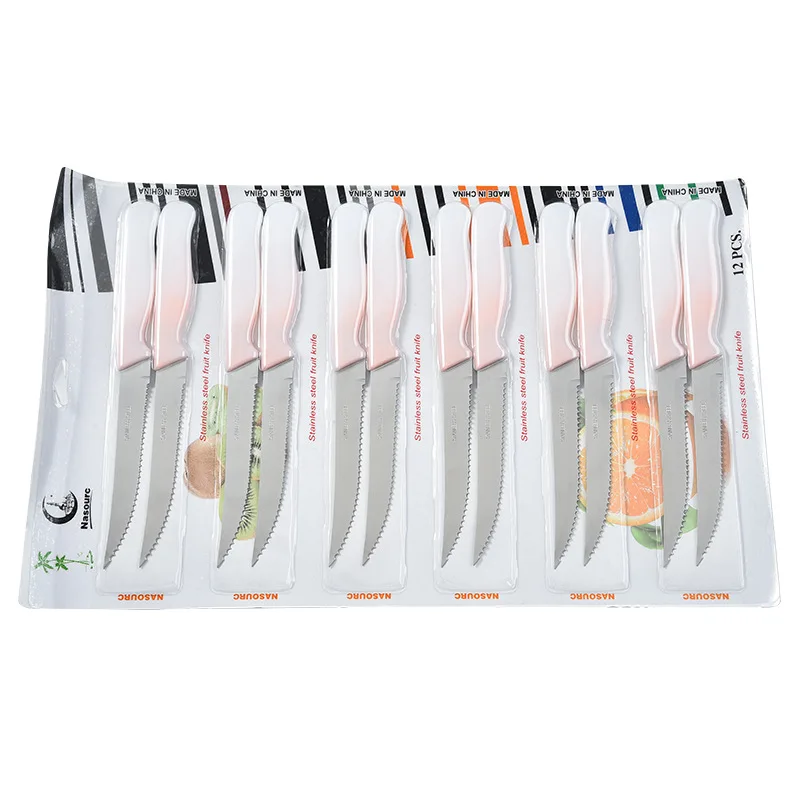 Plastic Handle Stainless Steel Household Kitchen Fruit Boning Knife Kitchen Knife Bread Knife 3pcs Set