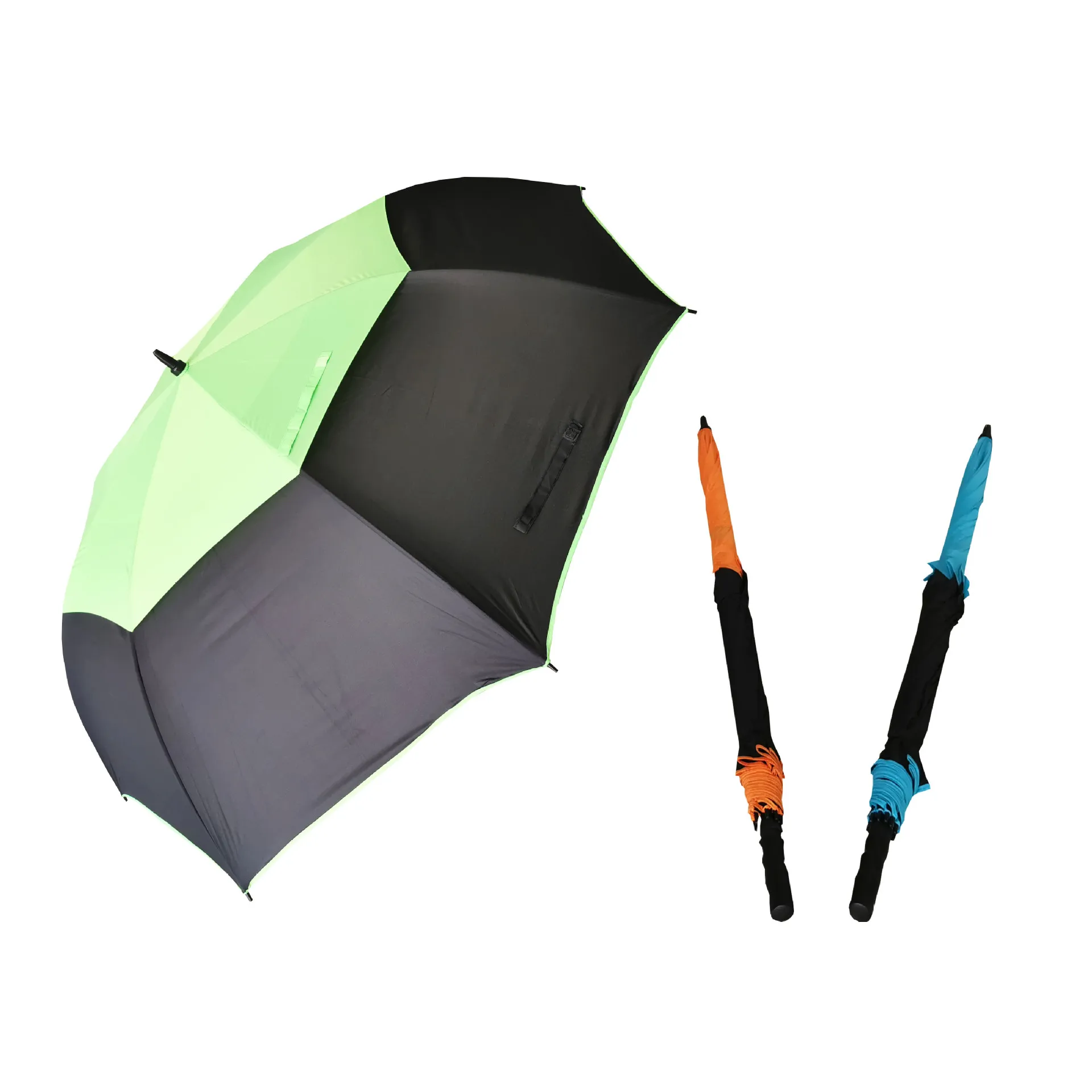 Автоматический зонт для гольфа, двухслойный дышащий зонт из стекловолокна, защита от утечки ветра