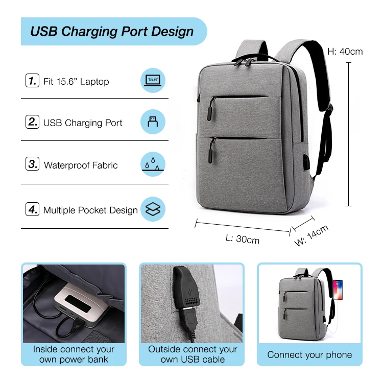 Factory Wholesale Outdoor Backpack Fashion Waterproof Rucksack Laptop Bag Backpacks With Usb For Men Boys Women