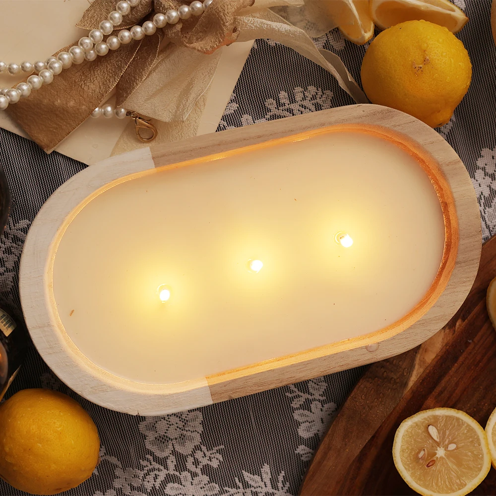 Rustic style brown wooden dough bowls for candle making empty wood dough bowl decor prayer bowl for sales