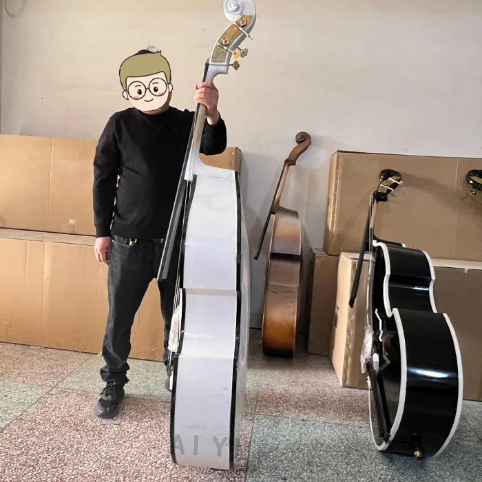 AIYI Violin OEM  Plywood Double Bass Contrabass Solid Wood Double Bass