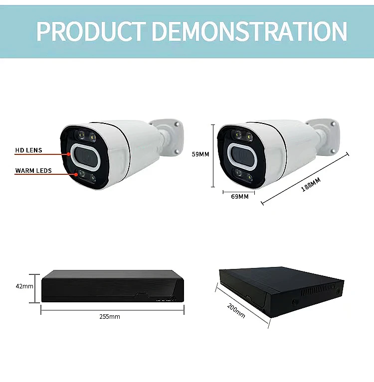 Manufacturer wholesale IP POE Camera 1080P 1000GB Storage 4CH POE NVR Color Waterproof Network 4 Camera Kit