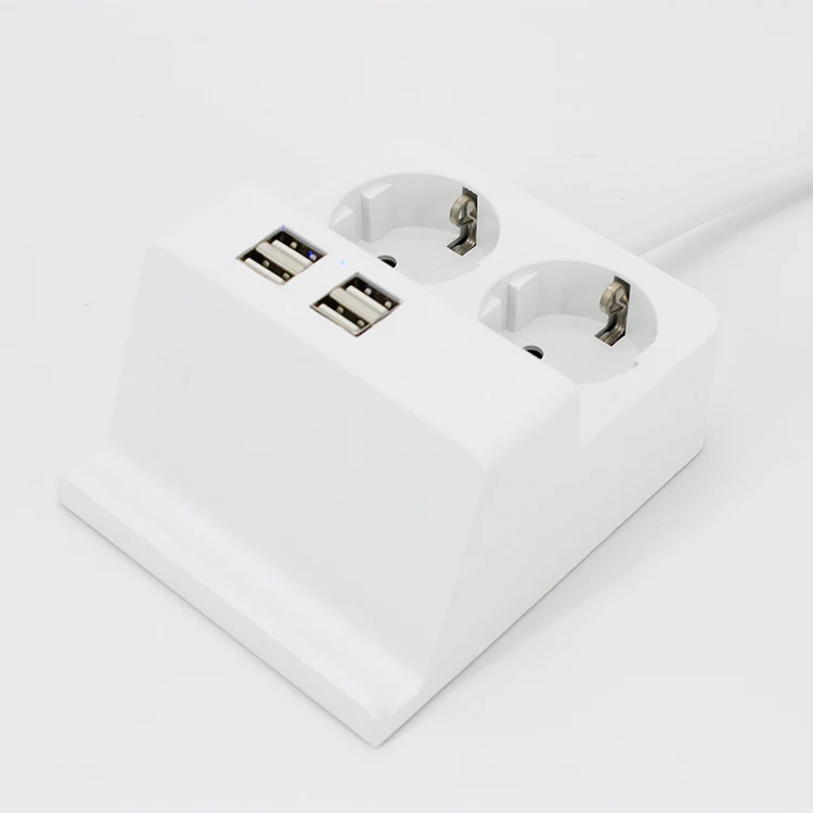 Portable Design Electric Plug Protection Extender Parts 4 Outlet USB Cable Cord Four Sockets Extension GS CE