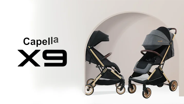 Wholesale Textured Gray X9 Stylish Quick-Fold Boarding Carrier Stroller With Full Sunshade