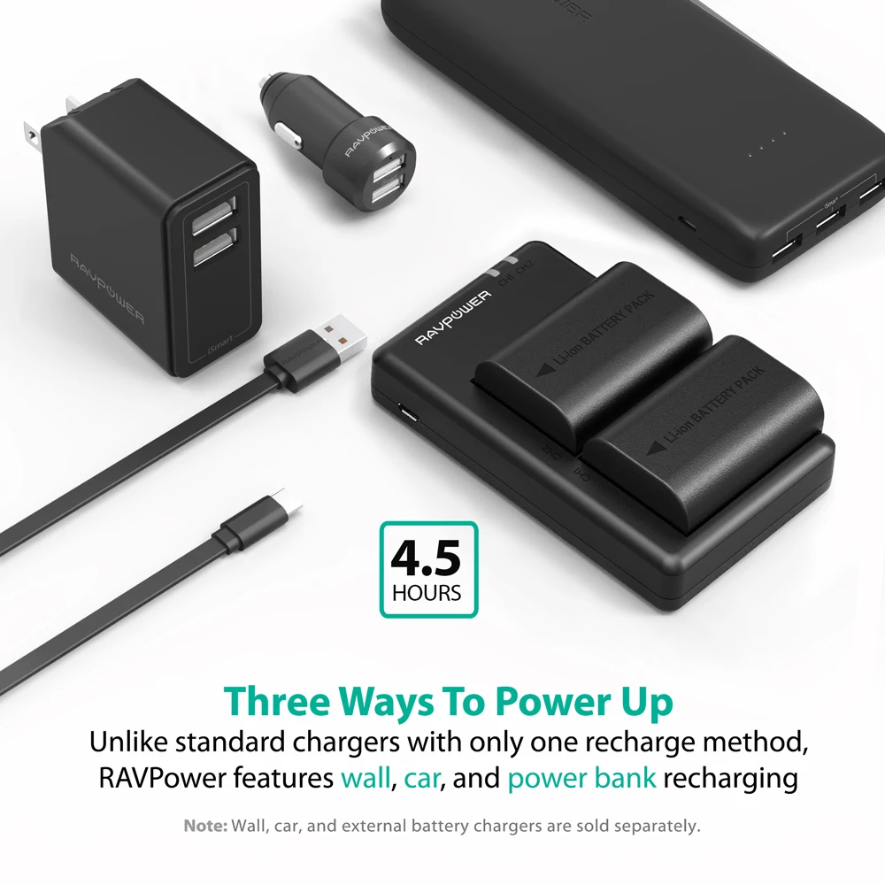 RAVPower RP-BC003 LP-E6 charger camera With camera battery Suitable for all kinds of cameras