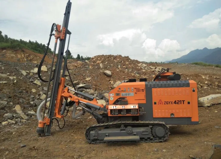 ZGYX421 25m crawler DTH drill rig diesel engine mine borehole rock pile driver machine