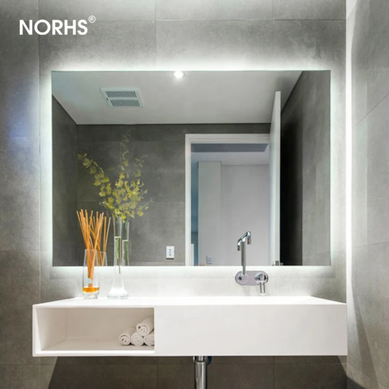 Modern Design Wall Mounted Anti Fog Illuminated bathroom mirror led smart