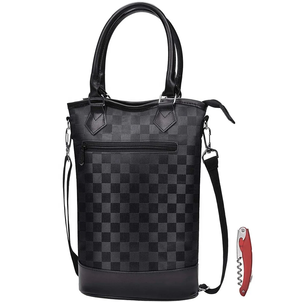 
2 Bottle Wine Carrier Bag Tote Insulated champagne tote bag Waterproof picnic BOX wine cooler bag 