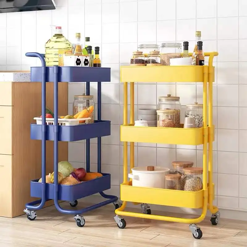 2022 hot sale ultra low price 3 Tier Kitchen Storage Rack Trolley