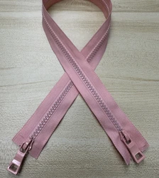 Wholesale Customized Fashion 5#8#  Two Way Open Double Zipper  Plastic Zipper For Clothes Two Way Separating Zipper