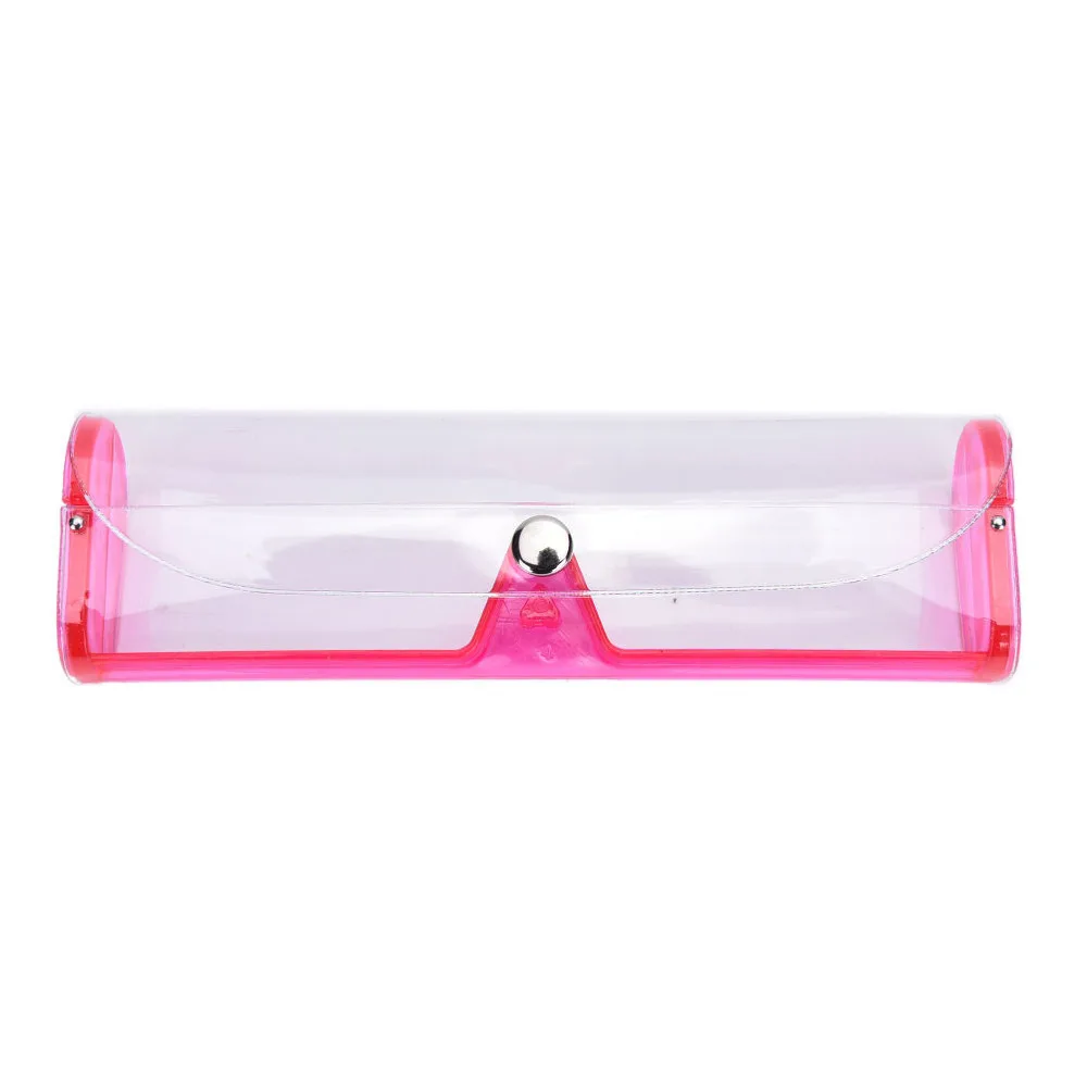 Amazon Hot Sell Transparent snap fastener Eyeglass Case Multicolour Eyewear Case PVC Glasses Box