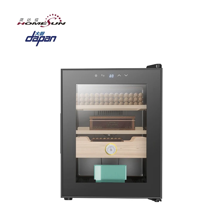Electric cigar fridge glasses with cigarette storage adjustable metal wooden cigar humidor