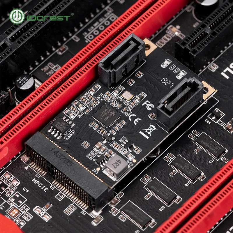 IOCREST 2 Port SATA III Full Height Mini PCIe 3.0 Controller Card
