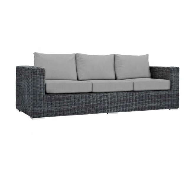 Hotel Terrace Leisure Outdoor Furniture Corner Sofa Set 1 2 3 Seater Pe Rattan Garden Sofa