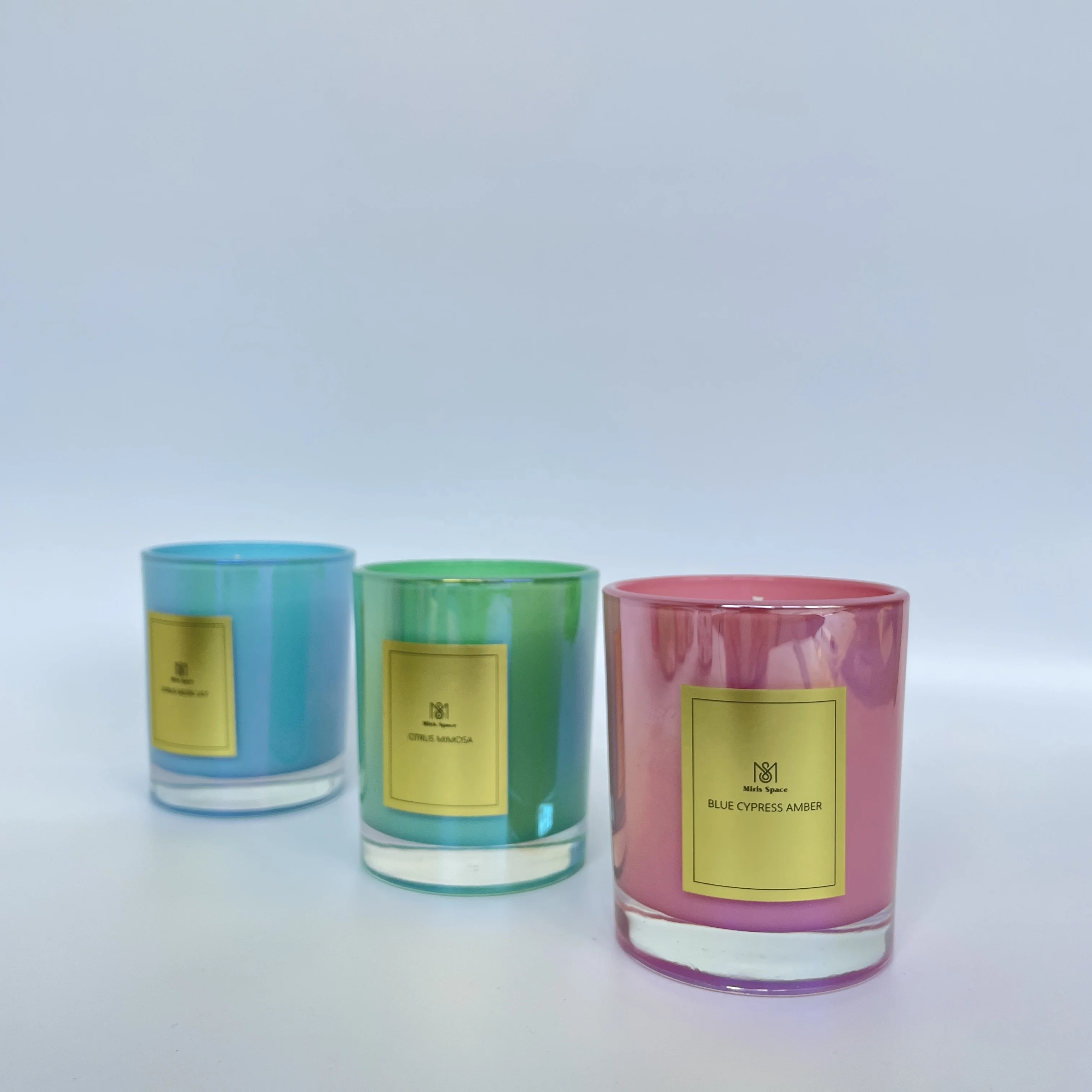 Wholesales Vanilla Electroplating Glass Electroplated Candle Custom Color Private Label Luxury Candles Candle Soy Wax Natural