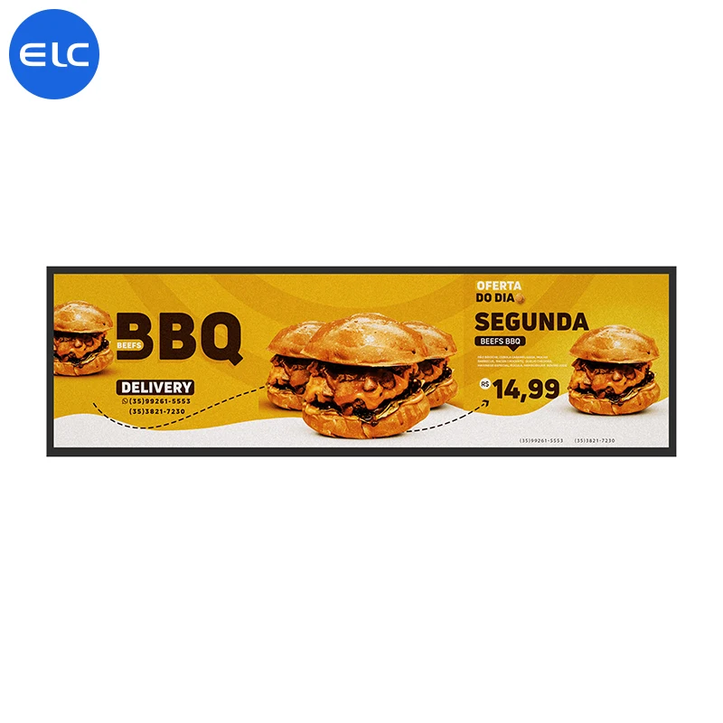 29 Inch Supermarket Super Thin High Brightness Stretch Bar Shelf Lcd Display Screen With USB WiFi