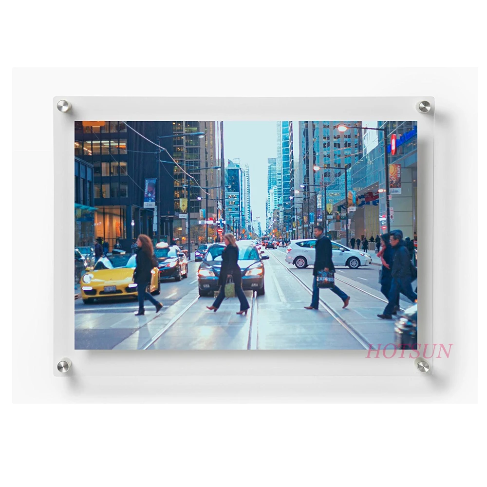 Transparent A3 A4 A5 Wall Mounted Picture Holder Clear Plexiglass Poster Frame
