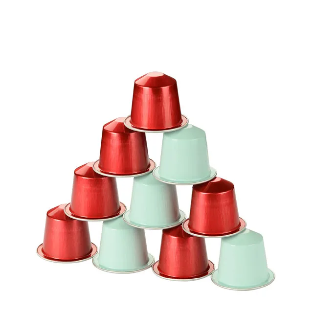 Manufacturer colorful reusable coffee machine 15ml disposable empty aluminum foil coffee capsule with lid/ sticker