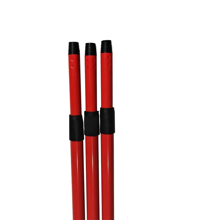 red colour  Extendable Telescopic metal  Material Pole For Cleaning Products With lock