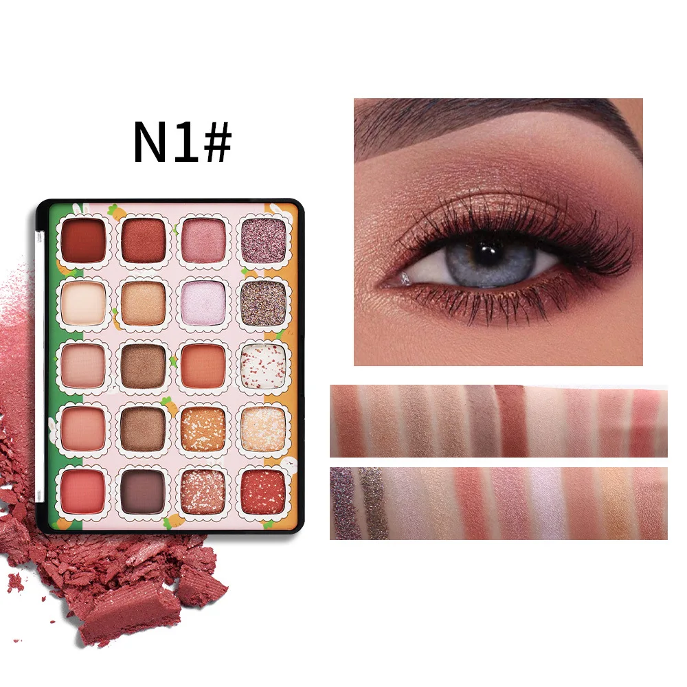 20 Color Matte Eyeshadow Makeup Palette  Matte Glitter Eye Shadow Pallet for Eyes Kawaii Cute Makeup Lasting Waterproof Cosmetic