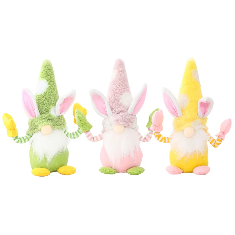 Custom Faceless Rabbit Plush Doll Easter Decorations Bunny Easter Gnomes