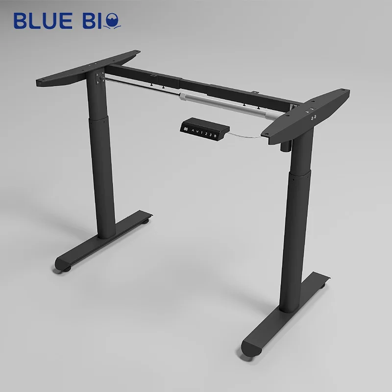 Luxury Electric Single Motor Sit Standing Computer Desk White Frame Adjustable Height Desk For Office Table