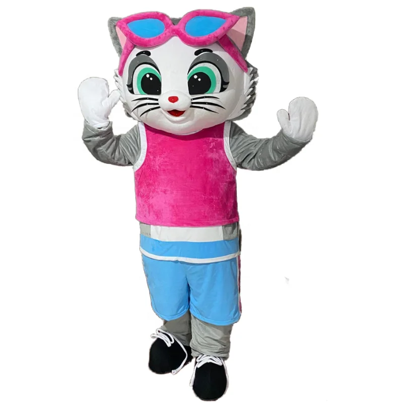 custom make good quality adult cat mascot costumes for corportation promotion advertising