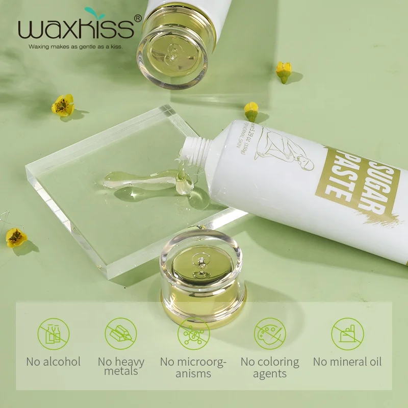 Waxkiss Sugar Wax Sugar Paste packaging  fast hair removal simple and easy to use  cheap 100%natural 150g DIY