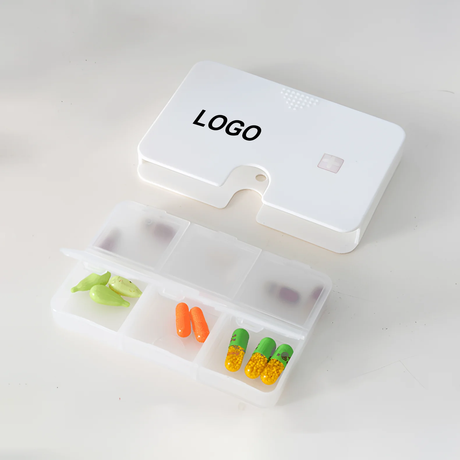 NBBLUESKY Portable Medicine Pill Box 6 Compartments Drawer Type Travel Pill Case Dosage Vitamins Cod Liver Oil Other Supplements