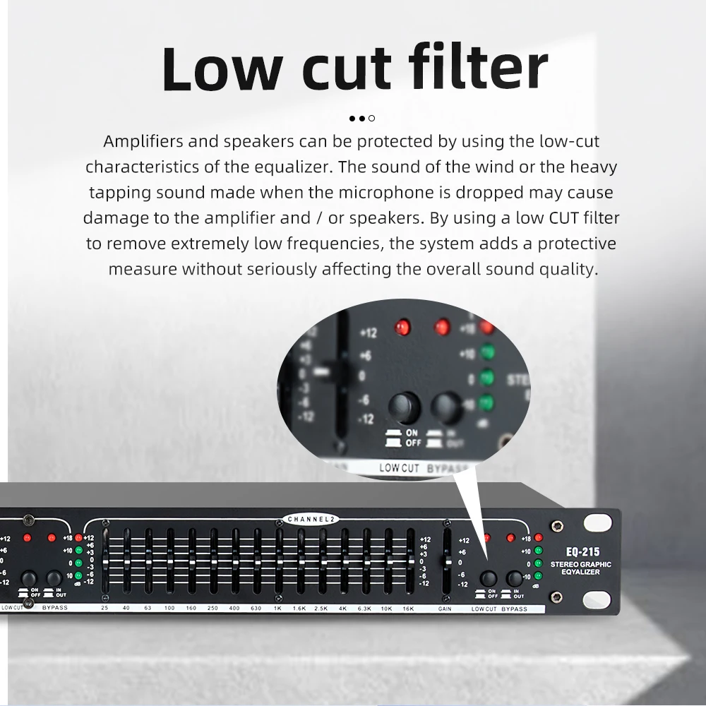 COKYIS Professional EQ-215 Audio Equalizer Dual Channel 15 Band Equalizer EQ Power for dj equipment professional sound