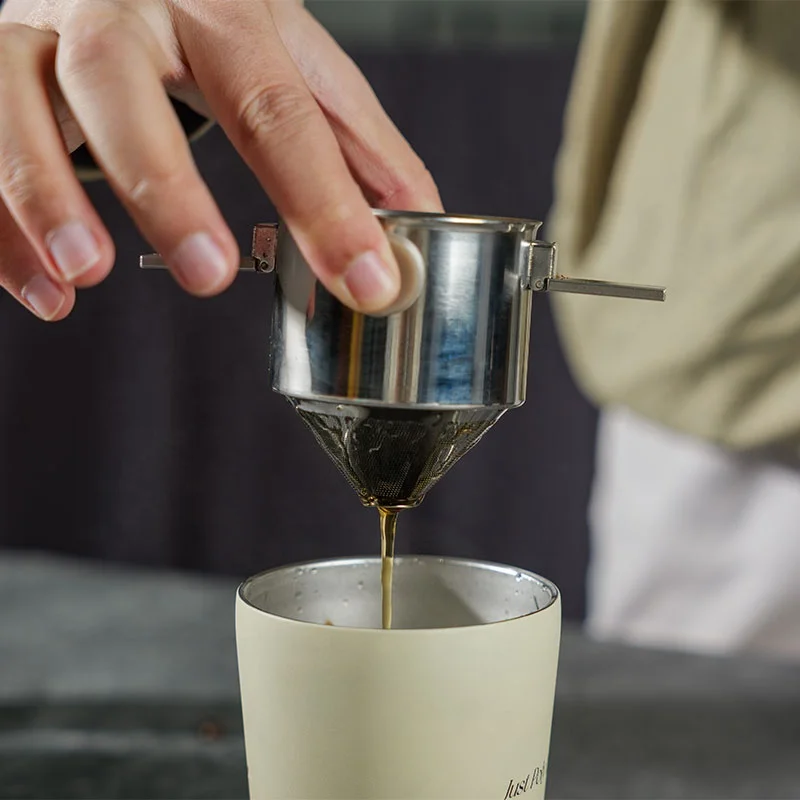 Camping, Outdoor Pour Over Stainless Steel Foldable Coffee Drip Filter Portable Folding Reusable Coffee Filter