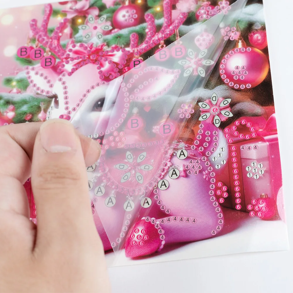 New Arrival 6 Pieces Diamond Painting Greeting Card Pink Merganser, Cute Animal Pattern Handmade Postcards Perfect Easy Gifts