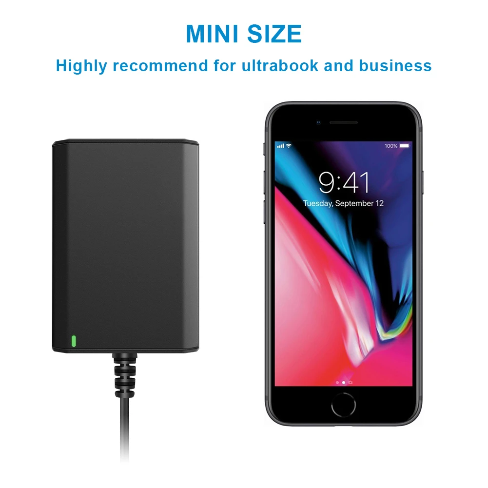 USB-C наконечник 15V max 3A 45 Вт адаптер переменного тока зарядное устройство для ноутбука Dell/HP/Asus/Lenovo/Acer TYPE-C