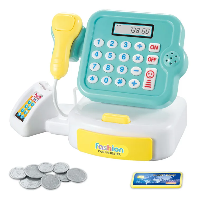 Cashier Toys Shopping Pretend Play Money Machine Supermarket Cash Register Toy for Kids