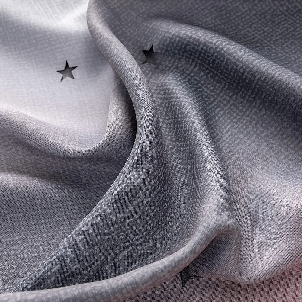 Modern double layers lace blackout curtain  dream star for girl kids living room